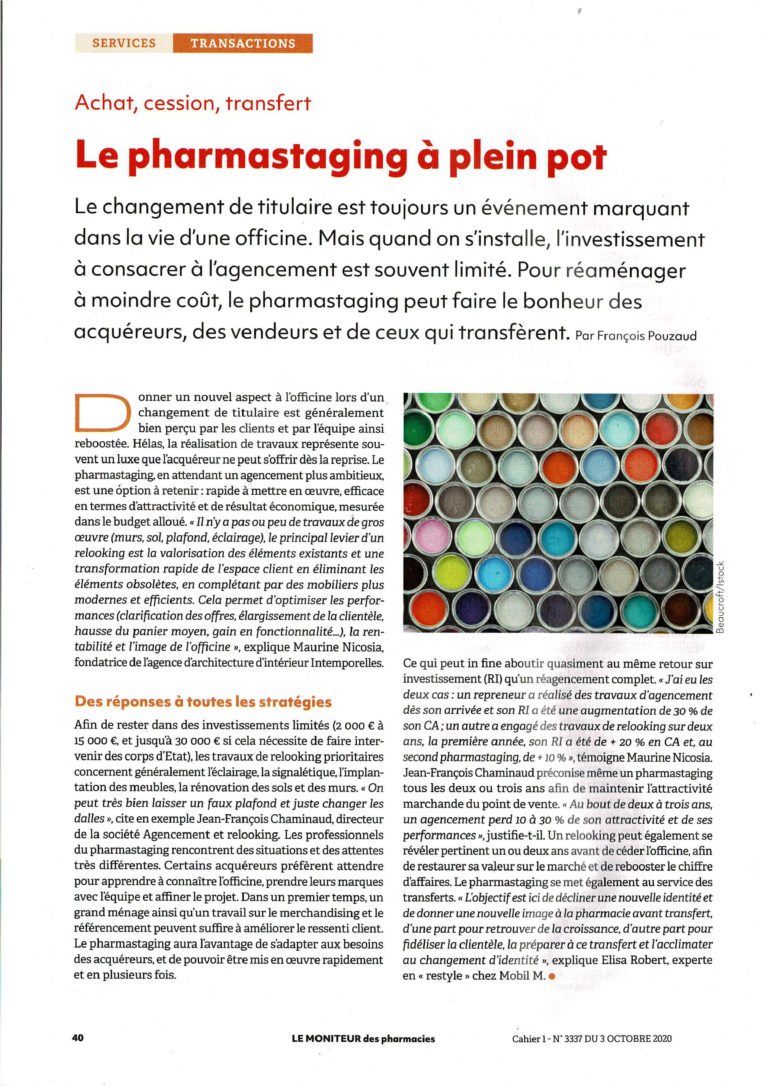 Intemporelles dans Le Moniteur des Pharmacies — Le Moniteur des Pharmacies