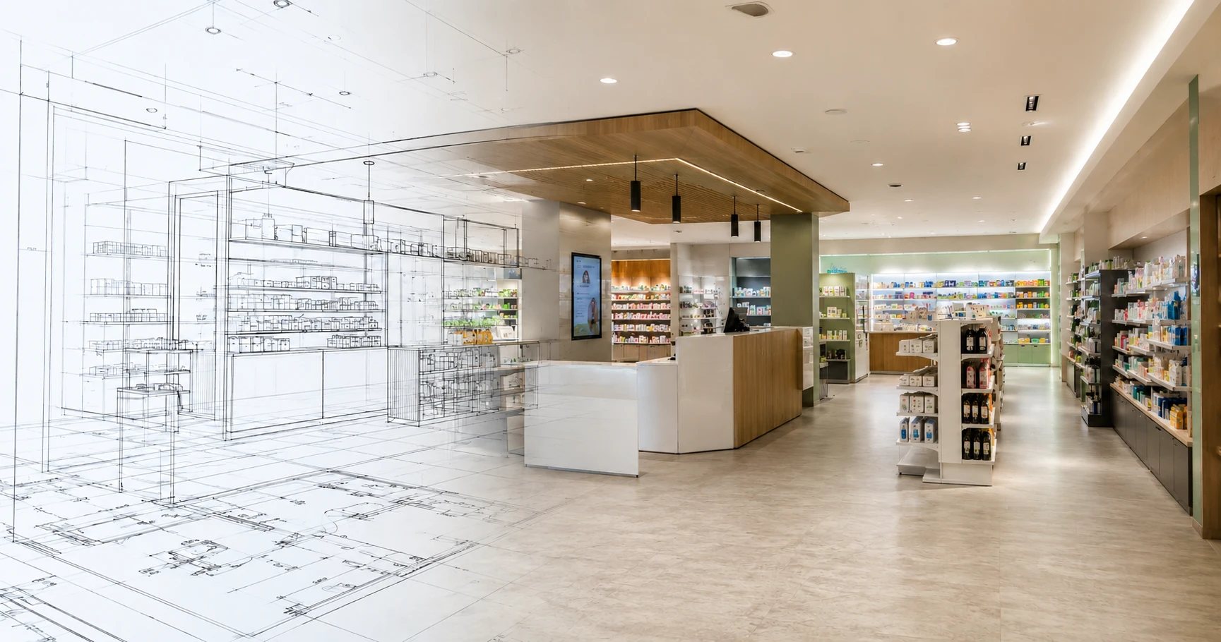 Agencement de pharmacie par Intemporelles à Lyon